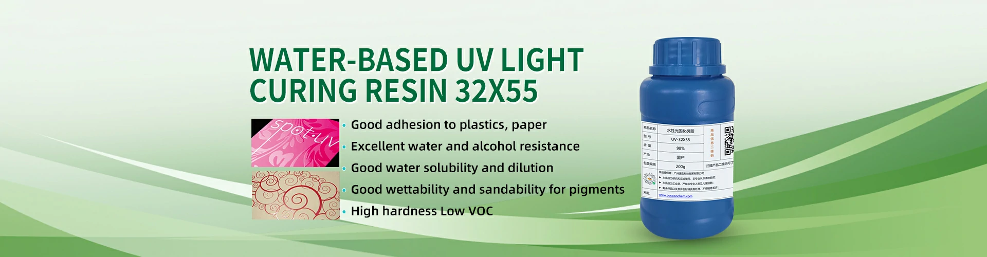 Water-based light curing resin UV-32X55